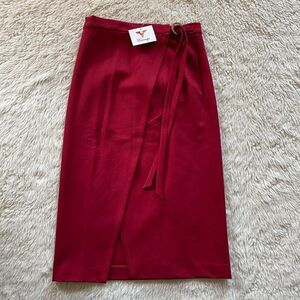 Towowge Wrap Skirt Women's S NWT Adjustable Gold Tone‎ Ring Maroon Red